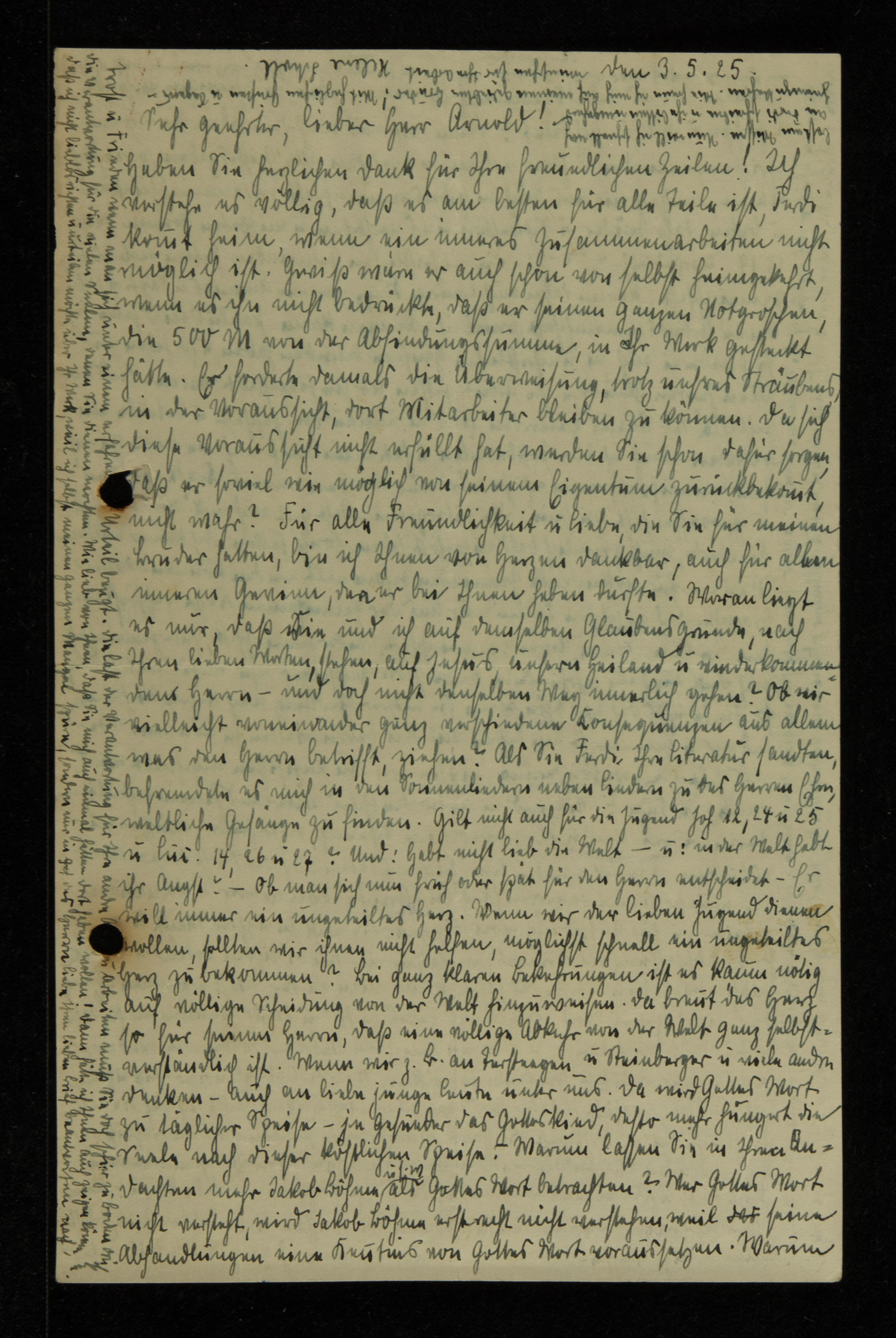 Correspondence, May 1925